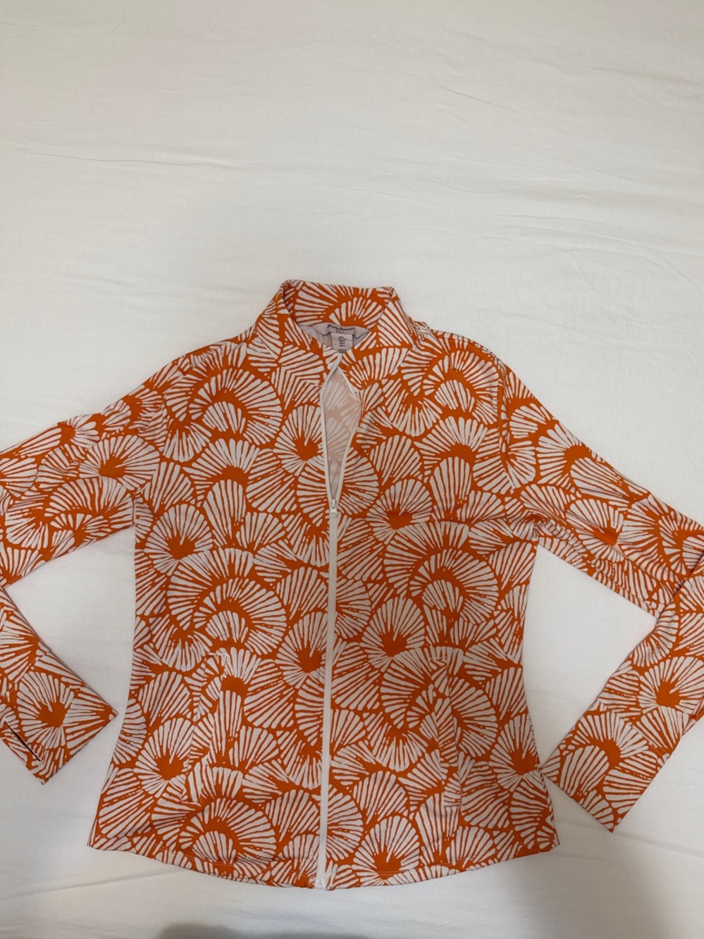 Tommy Bahama Orange & White Golf Zip Jacket